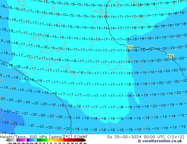 Z500/Rain (+SLP)/Z850 ECMWF Sa 25.05.2024 00 UTC