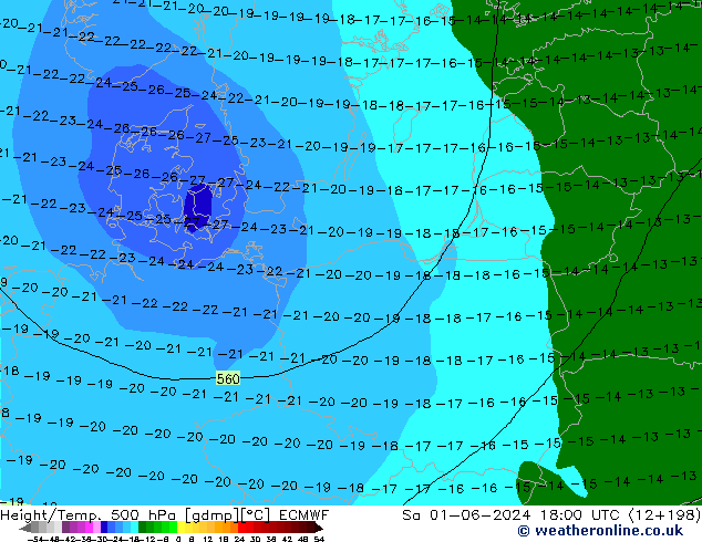 Z500/Rain (+SLP)/Z850 ECMWF Sa 01.06.2024 18 UTC