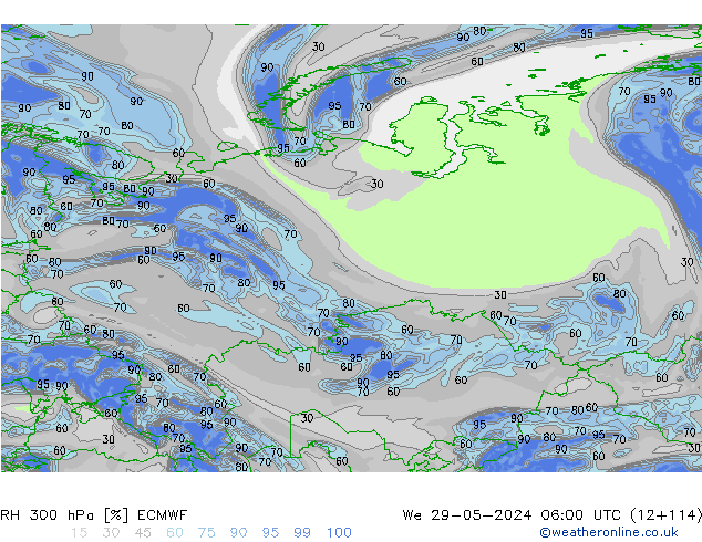 RH 300 hPa ECMWF  29.05.2024 06 UTC