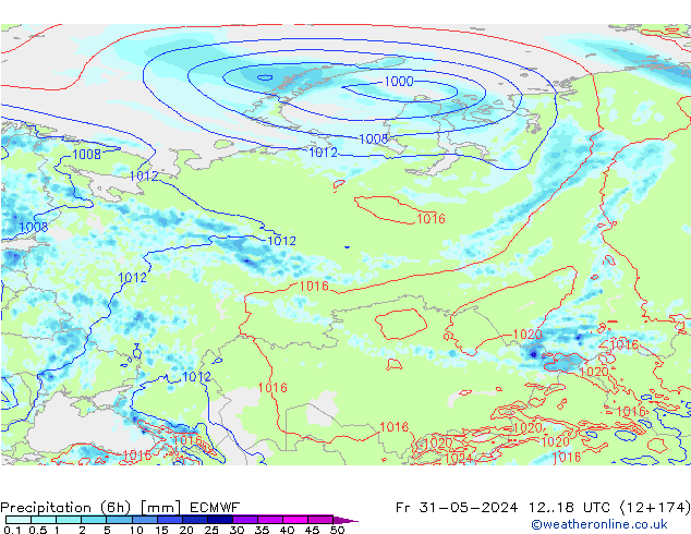 Z500/Regen(+SLP)/Z850 ECMWF vr 31.05.2024 18 UTC