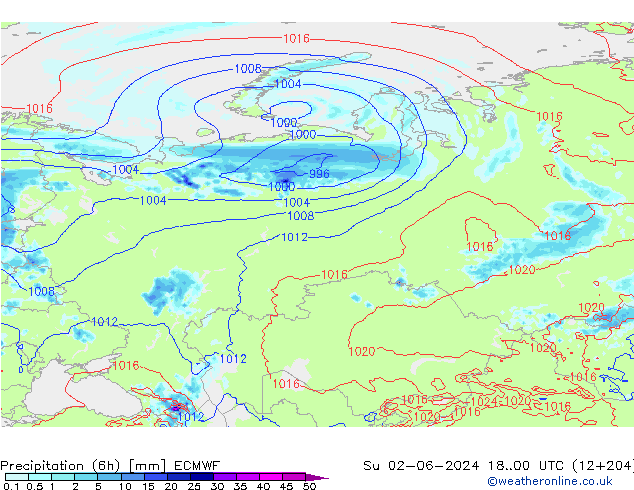 Z500/Rain (+SLP)/Z850 ECMWF nie. 02.06.2024 00 UTC