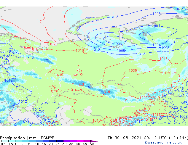 Precipitation ECMWF Th 30.05.2024 12 UTC