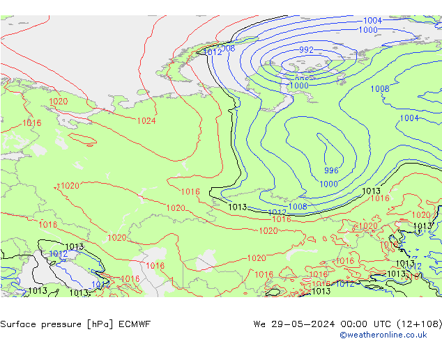 Yer basıncı ECMWF Çar 29.05.2024 00 UTC