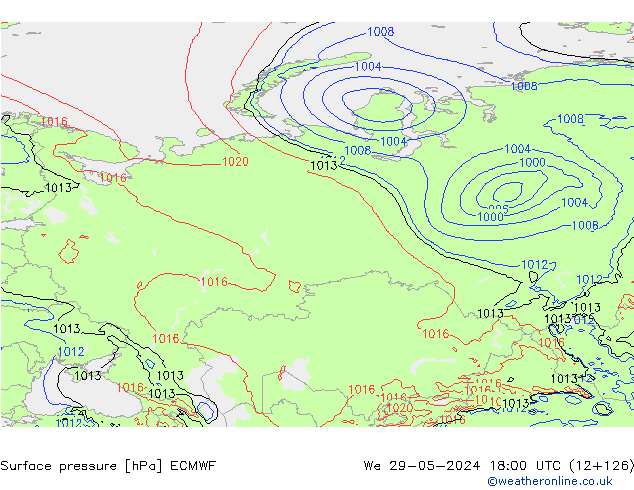 Yer basıncı ECMWF Çar 29.05.2024 18 UTC