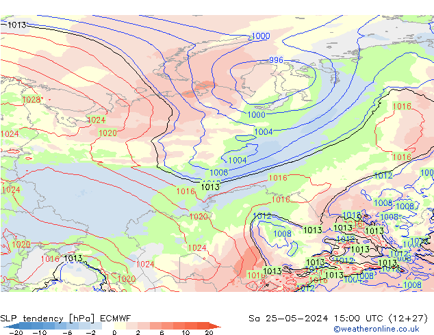 SLP tendency ECMWF So 25.05.2024 15 UTC