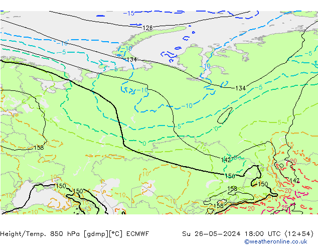 Z500/Rain (+SLP)/Z850 ECMWF Dom 26.05.2024 18 UTC