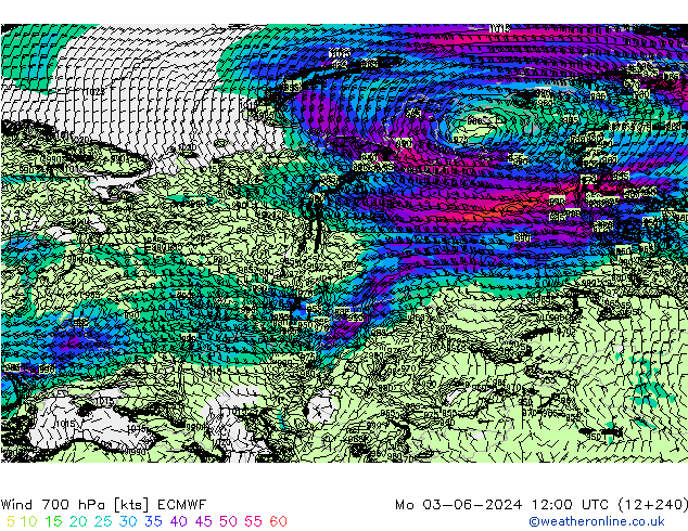 Wind 700 hPa ECMWF ma 03.06.2024 12 UTC