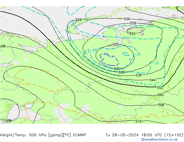 Z500/Rain (+SLP)/Z850 ECMWF ��� 28.05.2024 18 UTC