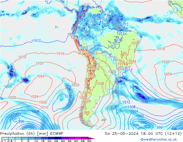 Z500/Rain (+SLP)/Z850 ECMWF Sáb 25.05.2024 00 UTC