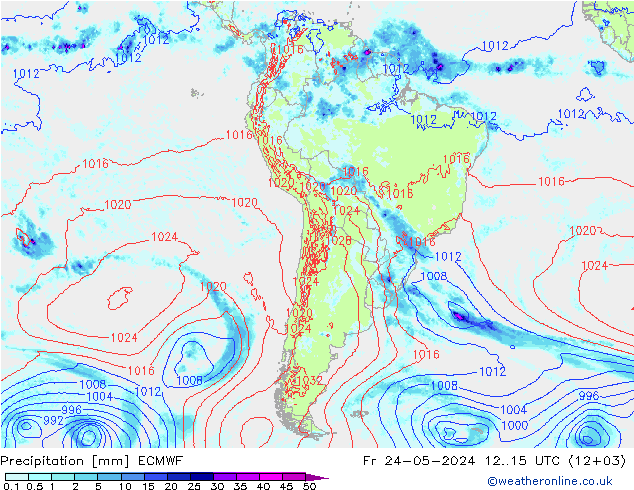 Precipitación ECMWF vie 24.05.2024 15 UTC