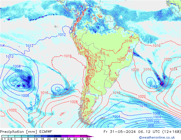 precipitação ECMWF Sex 31.05.2024 12 UTC