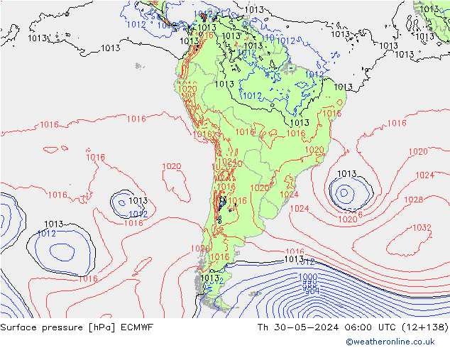 Yer basıncı ECMWF Per 30.05.2024 06 UTC