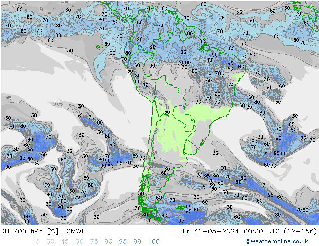 RH 700 hPa ECMWF pt. 31.05.2024 00 UTC