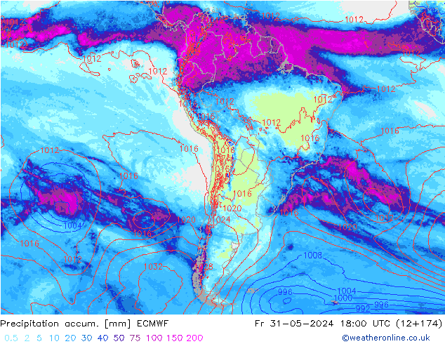 Toplam Yağış ECMWF Cu 31.05.2024 18 UTC