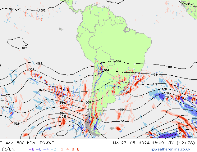 T-Adv. 500 hPa ECMWF Mo 27.05.2024 18 UTC