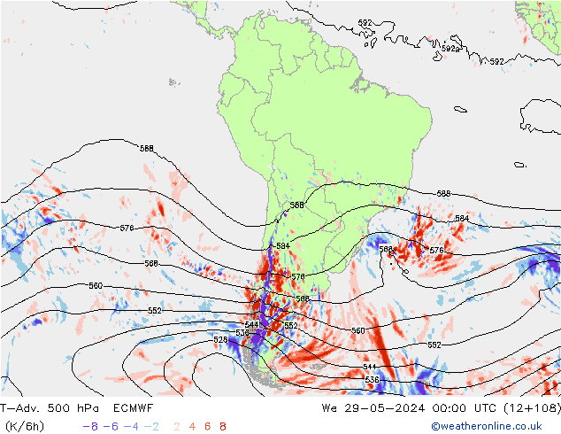 T-Adv. 500 hPa ECMWF  29.05.2024 00 UTC