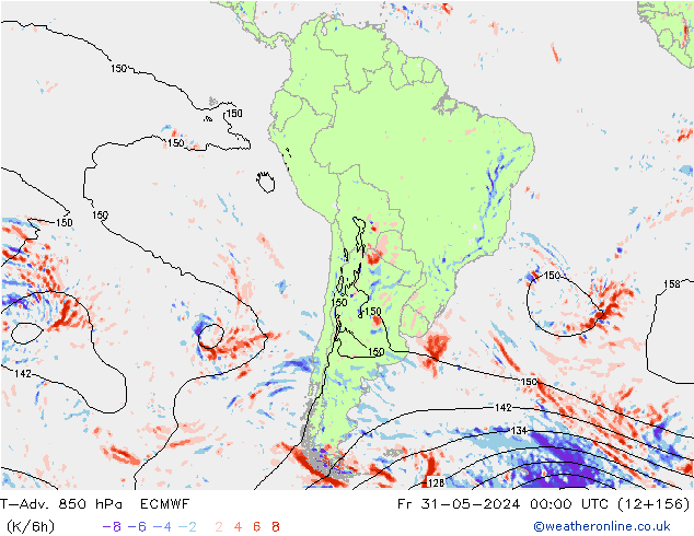 T-Adv. 850 hPa ECMWF  31.05.2024 00 UTC