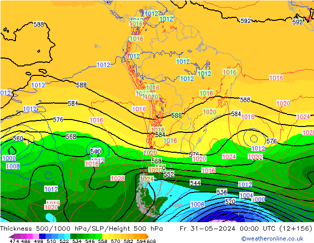 Thck 500-1000hPa ECMWF Pá 31.05.2024 00 UTC