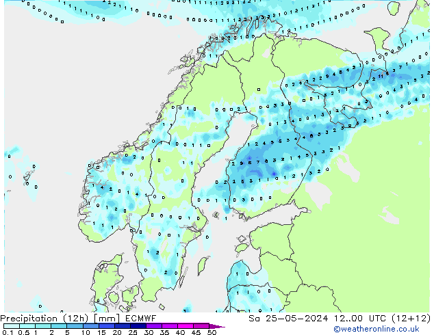 Nied. akkumuliert (12Std) ECMWF Sa 25.05.2024 00 UTC