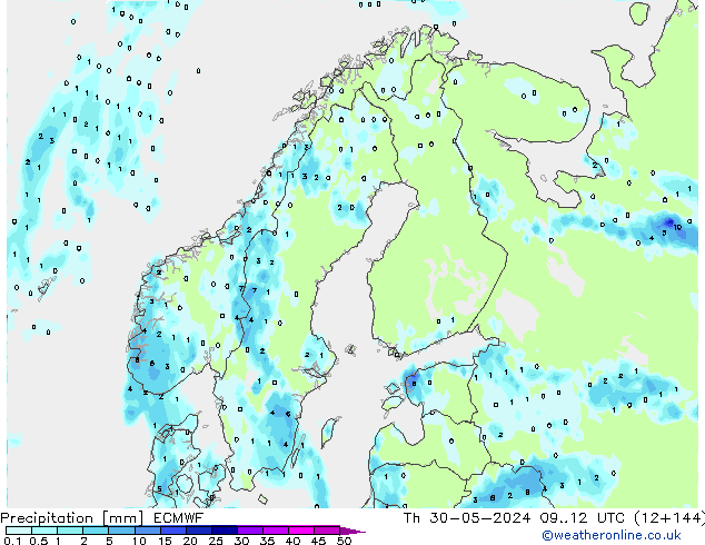 opad ECMWF czw. 30.05.2024 12 UTC