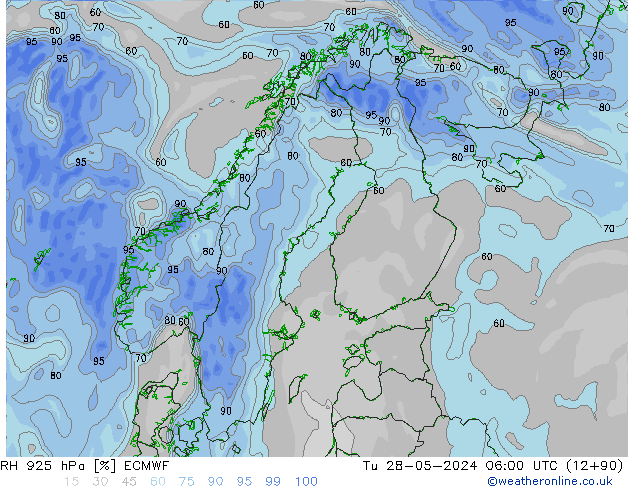 RH 925 hPa ECMWF mar 28.05.2024 06 UTC