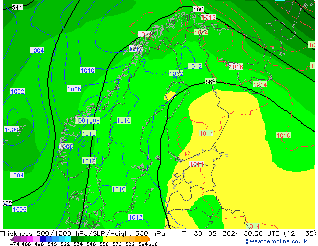 Thck 500-1000hPa ECMWF jeu 30.05.2024 00 UTC