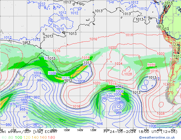 Jet stream ECMWF Sex 24.05.2024 18 UTC