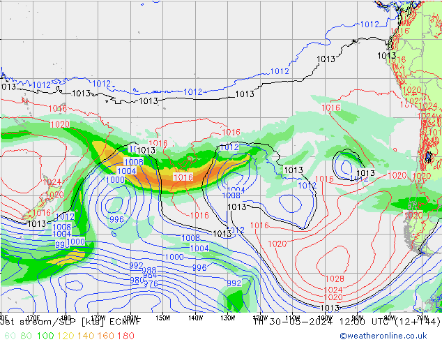 Jet Akımları/SLP ECMWF Per 30.05.2024 12 UTC