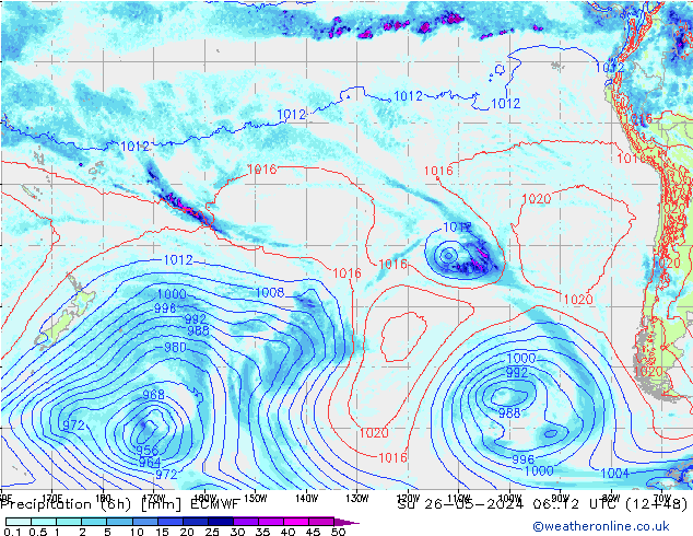 opad (6h) ECMWF nie. 26.05.2024 12 UTC