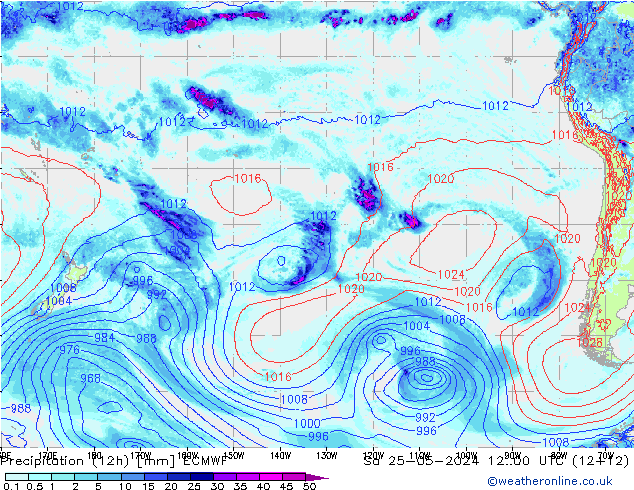 Précipitation (12h) ECMWF sam 25.05.2024 00 UTC