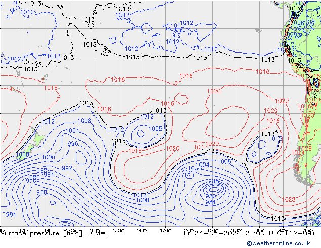 Yer basıncı ECMWF Cu 24.05.2024 21 UTC