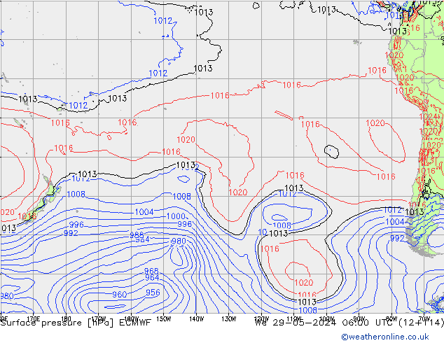 Bodendruck ECMWF Mi 29.05.2024 06 UTC