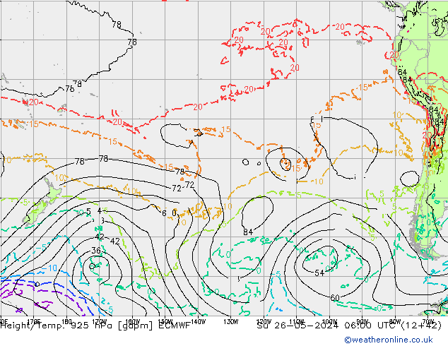 Height/Temp. 925 hPa ECMWF Su 26.05.2024 06 UTC