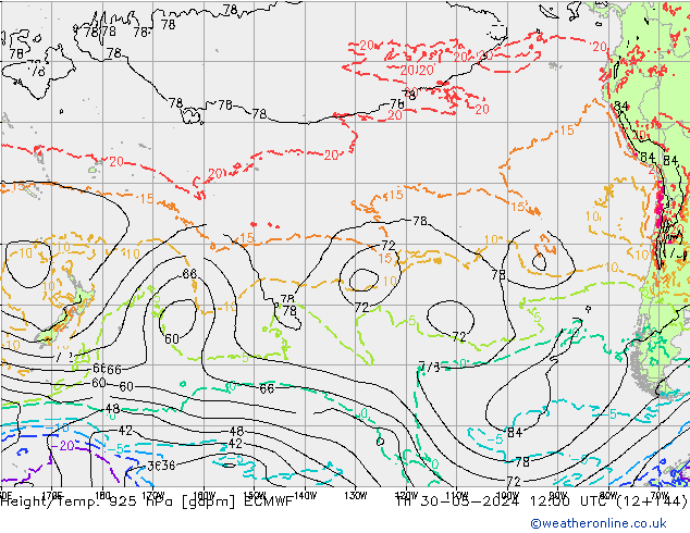 Height/Temp. 925 гПа ECMWF чт 30.05.2024 12 UTC