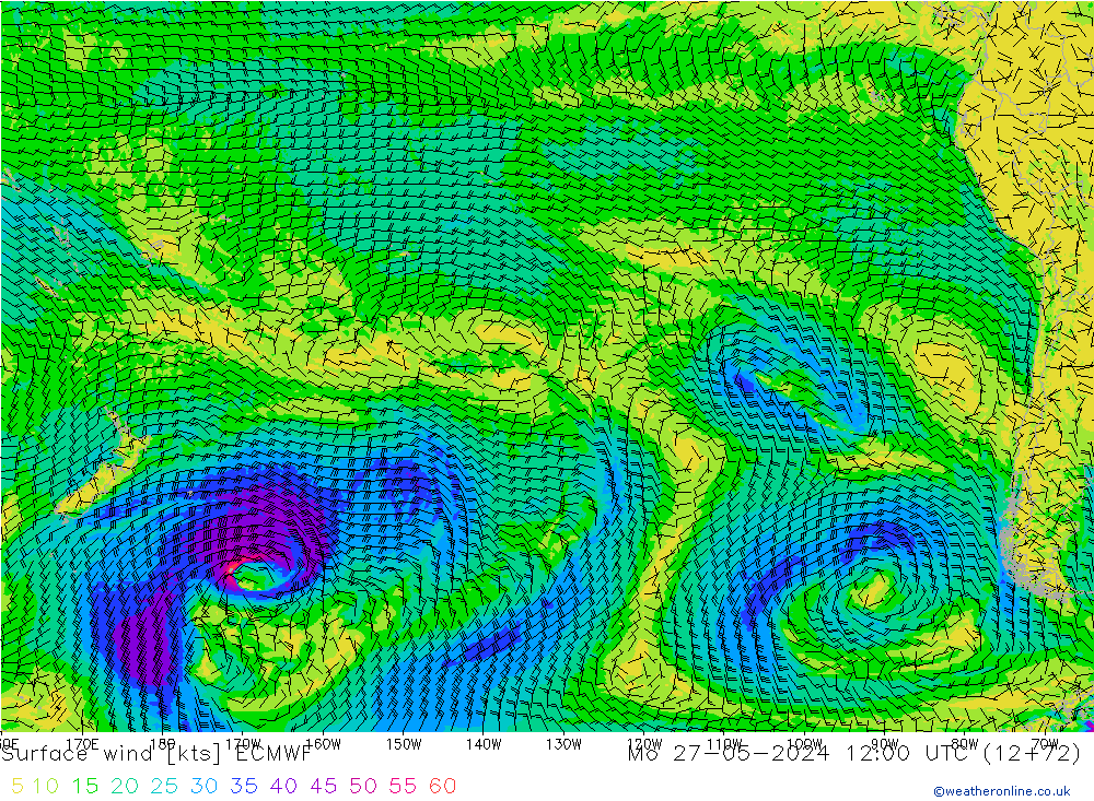 Surface wind ECMWF Mo 27.05.2024 12 UTC