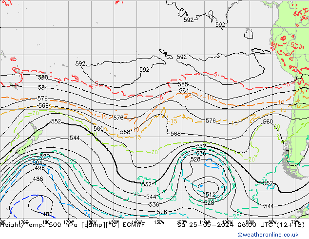 Z500/Yağmur (+YB)/Z850 ECMWF Cts 25.05.2024 06 UTC