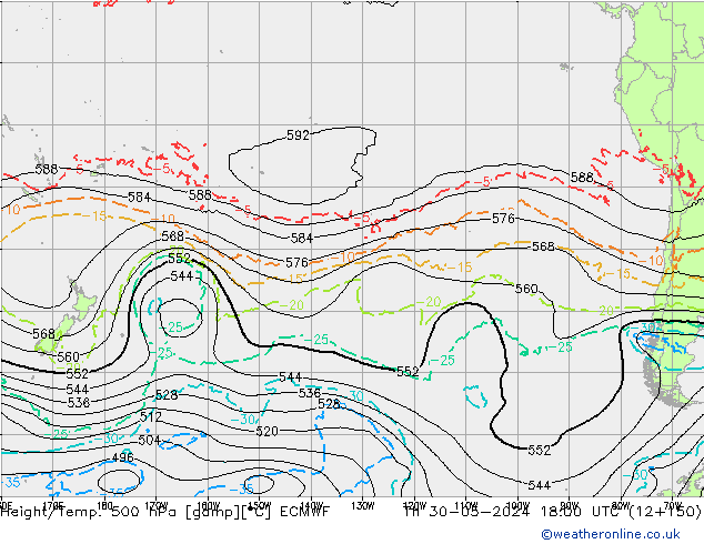 Z500/Rain (+SLP)/Z850 ECMWF  30.05.2024 18 UTC