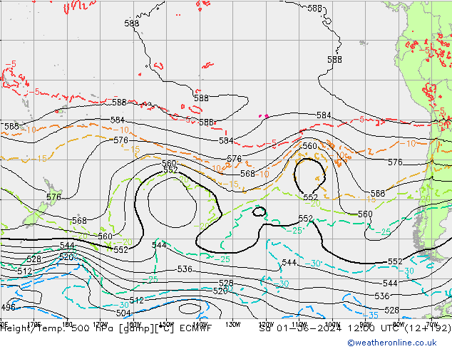 Z500/Rain (+SLP)/Z850 ECMWF sam 01.06.2024 12 UTC