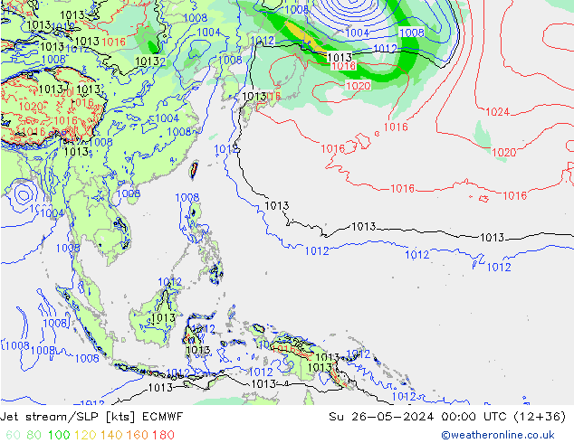 Jet stream/SLP ECMWF Su 26.05.2024 00 UTC