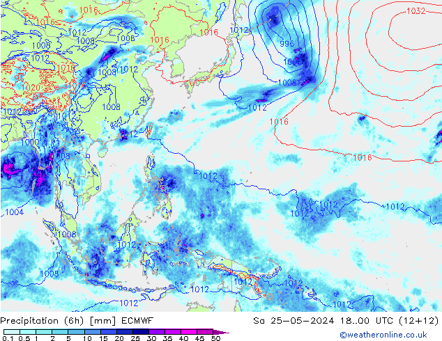 Z500/Regen(+SLP)/Z850 ECMWF za 25.05.2024 00 UTC