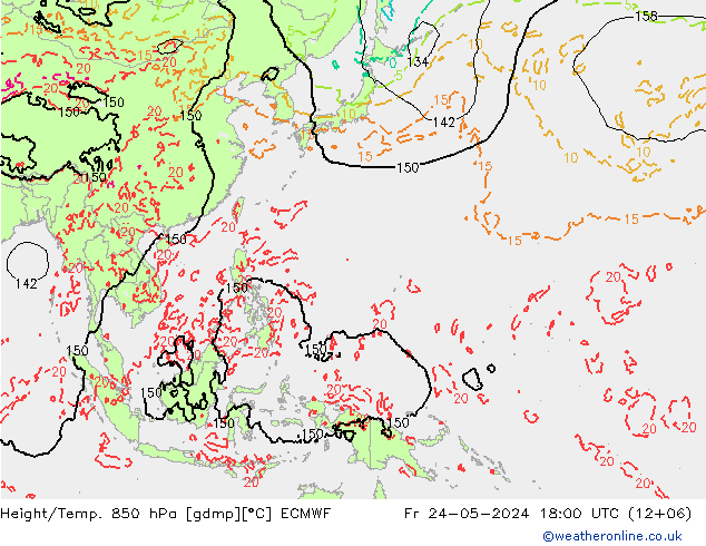 Z500/Rain (+SLP)/Z850 ECMWF Sex 24.05.2024 18 UTC