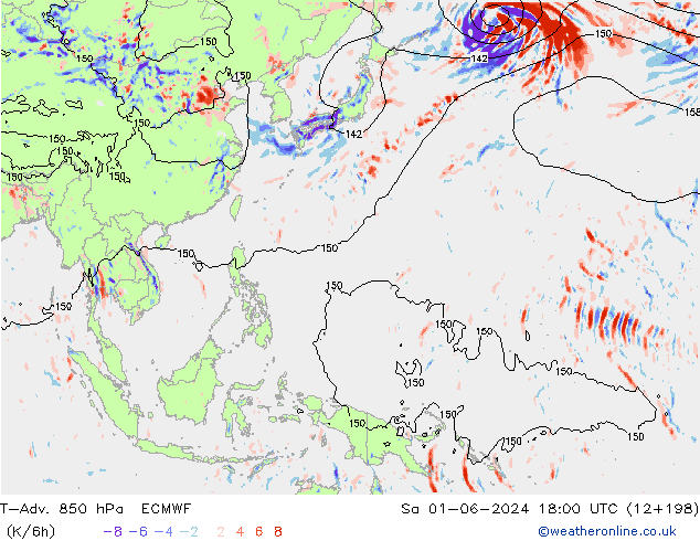 T-Adv. 850 hPa ECMWF  01.06.2024 18 UTC