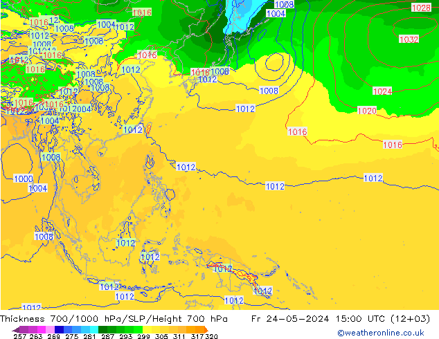 Thck 700-1000 hPa ECMWF Sex 24.05.2024 15 UTC