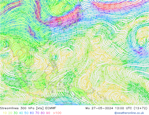 ветер 300 гПа ECMWF пн 27.05.2024 12 UTC