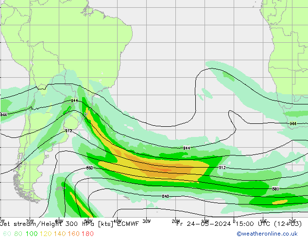 Jet stream ECMWF Sex 24.05.2024 15 UTC