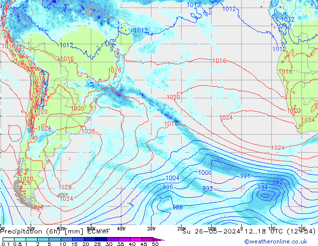 Z500/Rain (+SLP)/Z850 ECMWF Su 26.05.2024 18 UTC