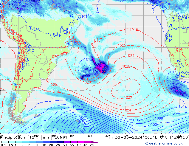 Precipitazione (12h) ECMWF gio 30.05.2024 18 UTC