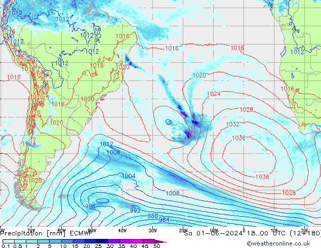 Precipitación ECMWF sáb 01.06.2024 00 UTC