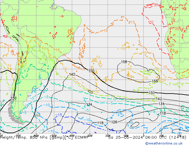 Z500/Rain (+SLP)/Z850 ECMWF  25.05.2024 06 UTC