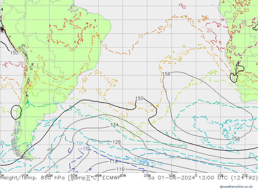 Z500/Rain (+SLP)/Z850 ECMWF So 01.06.2024 12 UTC